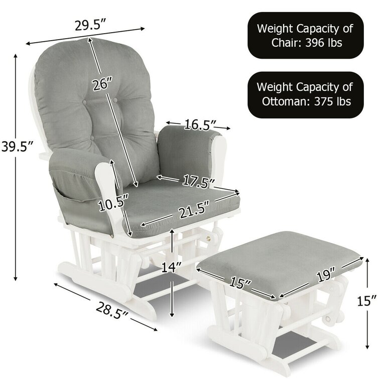 Shermag glider rocker best sale combo white with grey